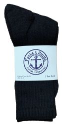 1200 Bulk Yacht & Smith Women's Cotton Crew Socks Black Size 9-11 Bulk Pack