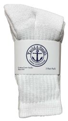 300 Bulk Yacht & Smith Kids Cotton Terry Cushioned Crew Socks White Size 6-8 Bulk Pack