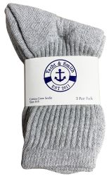 300 Bulk Yacht & Smith Kids Cotton Terry Cushioned Crew Socks Gray Size 6-8