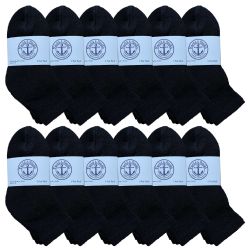 300 Bulk Yacht & Smith Kids Cotton Quarter Ankle Socks In Black Size 4-6 Bulk Pack
