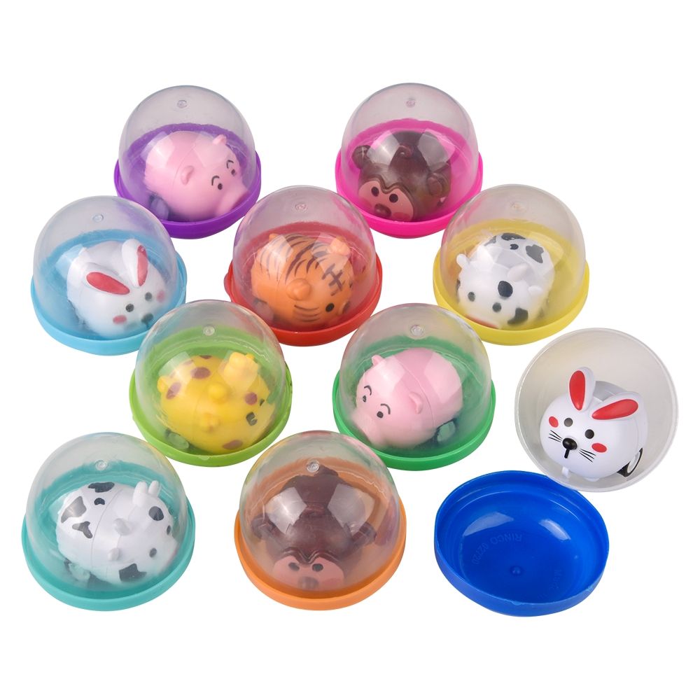 250 Bulk 1.5" Mini Animal Pull Back Car In 2" Capsule 250ct