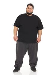 288 Bulk Mens Plus Size Cotton Short Sleeve T Shirts Solid Black Size 6xl