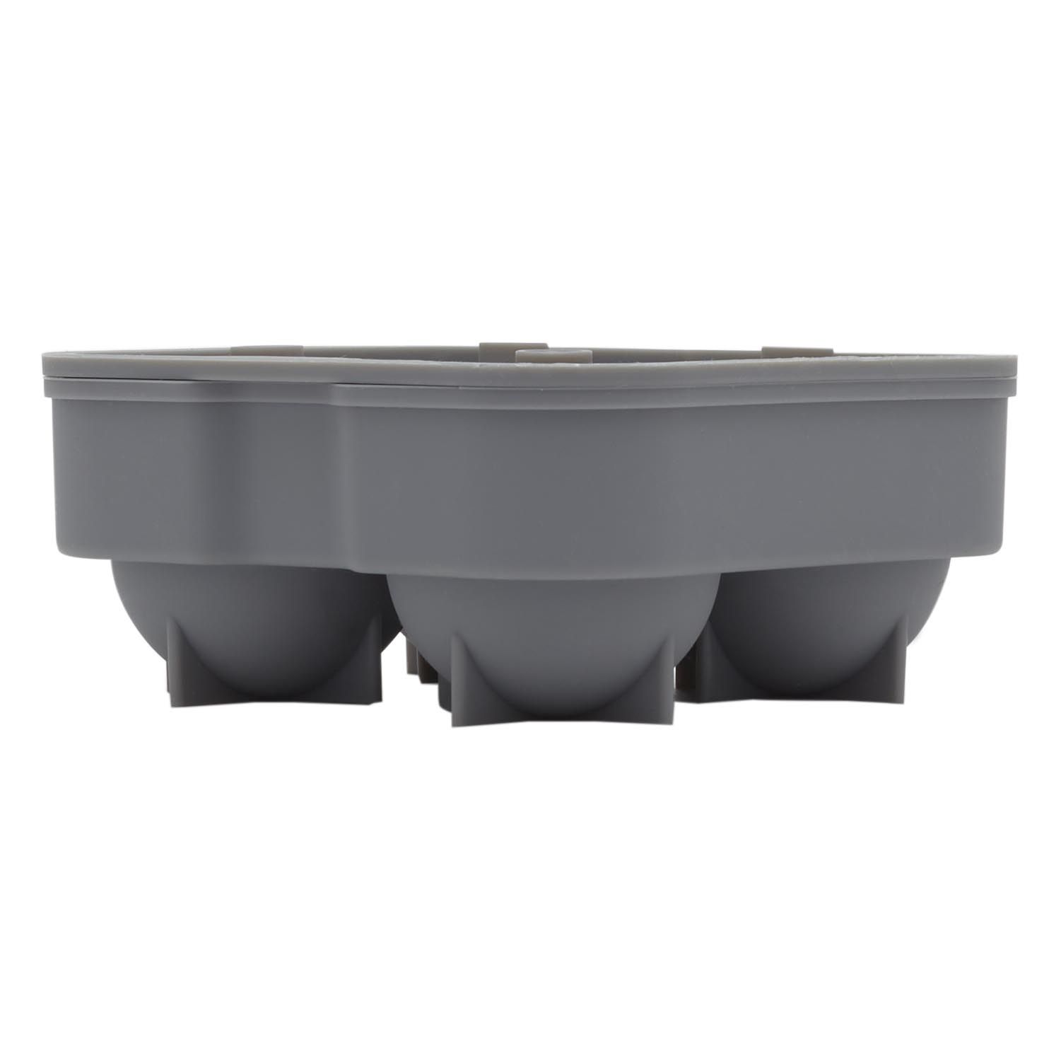 24 Bulk 4 Sphere Silicone Ice Cube Mold With Lid, Grey