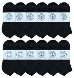 300 Bulk Yacht & Smith Women's Cotton Black No Show Ankle Socks