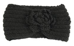24 Bulk Warm Knitted Headband With Flower