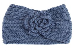24 Bulk Warm Knitted Headband With Flower