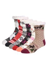 60 Bulk Mopas Cozy Thermal NoN-Skid Socks 6-8