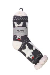 60 Bulk Mopas Cozy Thermal NoN-Skid Socks 6-8