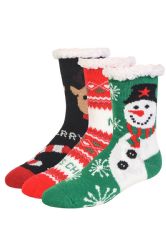 60 Bulk Mopas Cozy Thermal NoN-Skid Socks 6-8
