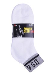 120 Bulk Power Club Quarter Sports Socks 9-11