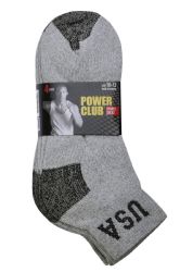 120 Bulk Mens Power Club Quarter Sports Socks 9-11