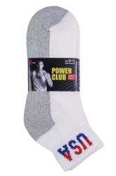 120 Bulk Power Club Quarter Sports Socks 9-11