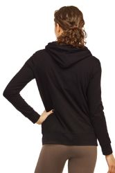 24 Bulk Women's Lightweight Pullover Hoodie Black Size L