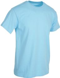 36 Bulk Mens Light Blue Cotton Crew Neck T Shirt Size X Large