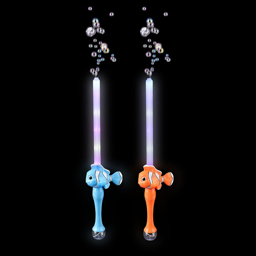24 Bulk 29" LighT-Up Clown Fish Bubble Sword