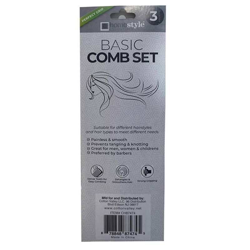 72 Bulk 3pk Basic Comb Set Black