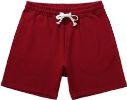 96 Bulk Mens Cotton Fleece 3 Pocket Shorts Burgundy Size 3X-Large