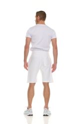 120 Bulk Mens Cotton Fleece 3 Pocket Shorts White Size Small
