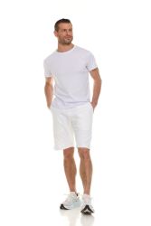 96 Bulk Mens Cotton Fleece 3 Pocket Shorts White Size Large