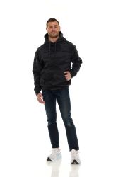 24 Bulk Cotton Fleece Hooded Black Camo Printed Hoodie Size Xsmall