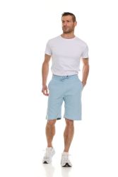120 Bulk 120 Wholesale Mens Cotton Fleece 3 Pocket Shorts Powder Blue Size Small - WSD