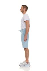 120 Bulk Mens Cotton Fleece 3 Pocket Shorts Powder Blue Size Medium
