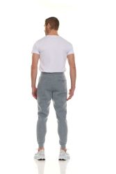 144 Bulk Mens Cotton Fleece Zipper Jogger Heather Grey Assorted Sizes S-3x