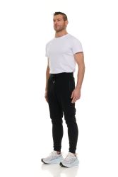 144 Bulk Mens Cotton Fleece Zipper Jogger Black Assorted Sizes S-3x