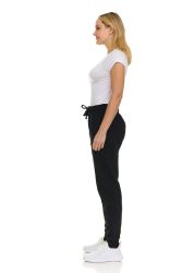 3 Bulk Womens Fleece Lined Jogger With Pocket In Black Size 2xlarge