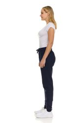 12 Bulk Womens Fleece Lined Jogger With Pocket In Navy Size Xlarge