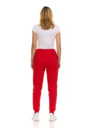 12 Bulk Womens Fleece Lined Jogger With Pocket In Red Size 2xlarge