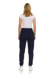 24 Bulk Womens Fleece Lined Jogger With Pocket In Navy Size Medium