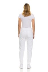 24 Bulk Womens Fleece Lined Jogger With Pocket In White Size Medium