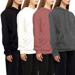 48 Bulk Junior Girls Light Weight Assorted Colors Cotton Fleece Youth Hoodie Size xl