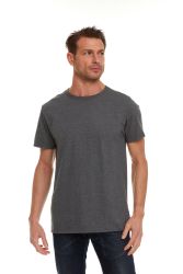 60 Bulk Men's Cotton Short Sleeve T-Shirt Size Medium - Gray And White