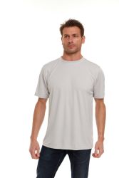 144 Bulk Men's Cotton Short Sleeve T-Shirt Size Xl - Gray And White