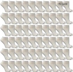 48 Bulk Yacht & Smith Women's White No Show Ankle Socks Size 9-11