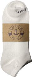 48 Bulk Yacht & Smith Women's White No Show Ankle Socks Size 9-11