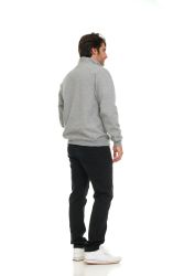 72 Bulk Mens Cotton Fleece Line Quarter Zip Sweat Shirt Gray Size Large