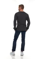 24 Bulk Men's Thermal Long Sleeve Shirt In Gray Size Small