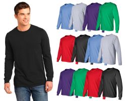 240 Bulk Mens Cotton Long Sleeve Tee Shirt Assorted Colors And Sizes S-Xxl