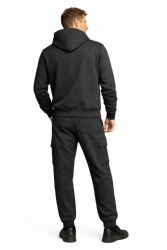 72 Bulk Cotton Fleece Cargo Jogger And Zipper Hoodie Set In Charcoal Assorted Sizes M- 2xl
