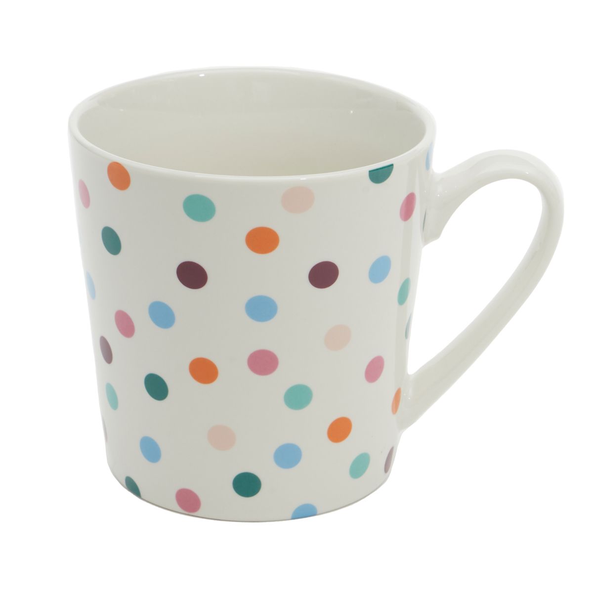 24 Bulk Polka DoT-Printed Ceramic Mug, Assorted Colors