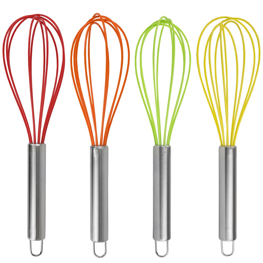 24 Bulk Silicone Balloon Whisk With Steel Handle