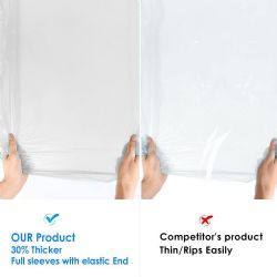100 Bulk Yacht & Smith Unisex One Size Disposable Rain Poncho Clear 40g pe