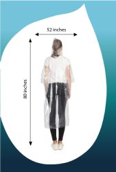 100 Bulk Yacht & Smith Unisex One Size Disposable Rain Poncho Clear 40g pe