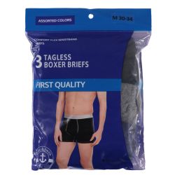 24 Bulk Yacht & Smith Mens 100% Cotton Boxer Brief Assorted Colors Size 3x