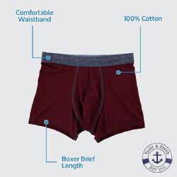 24 Bulk Yacht & Smith Mens 100% Cotton Boxer Brief Assorted Colors Size 3x