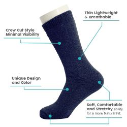 96 Bulk Unisex Crew Wholesale Thermal Sock, Size 9-13 In 3 Assorted Colors
