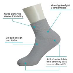 120 Bulk Ankle Loose Fit Diabetic Wholesale Socks Size 10-13 In 3 Assorted Colors